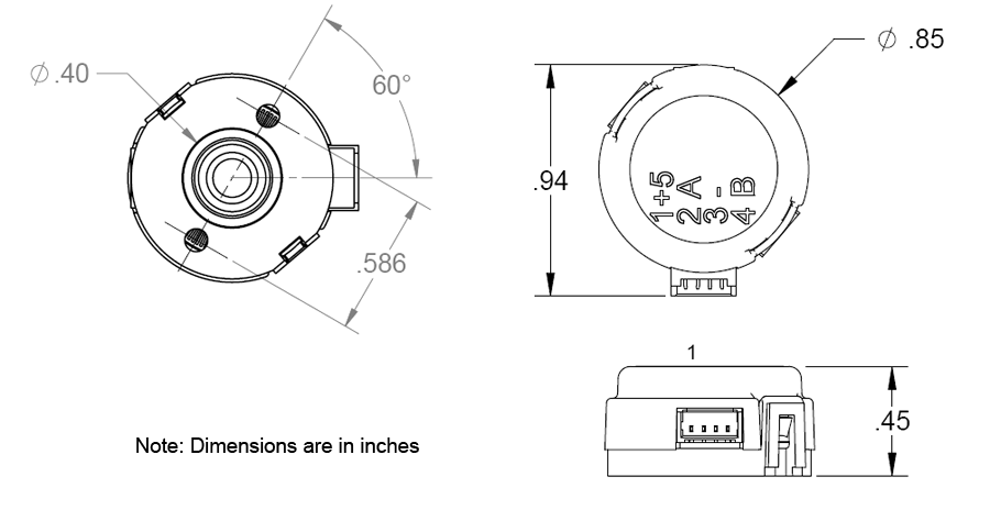 Incremental Rotary - SN8 Dimensions